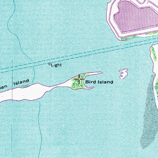 Topographic Map of Bird Island, FL