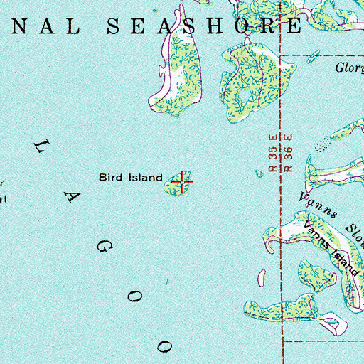 Topographic Map of Bird Island, FL
