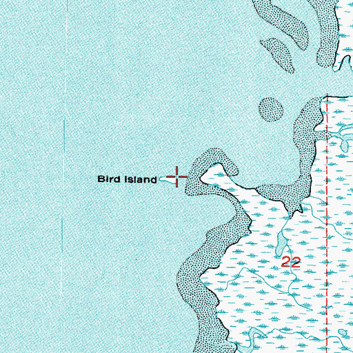 Topographic Map of Bird Island, FL