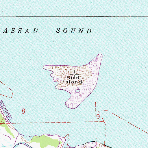 Topographic Map of Bird Island, FL