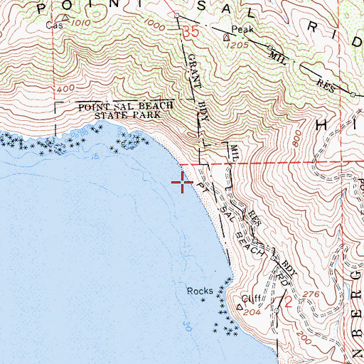 Topographic Map of Point Sal Landing (historical), CA