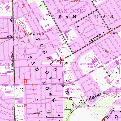 Topographic Map of Le Franc (historical), CA