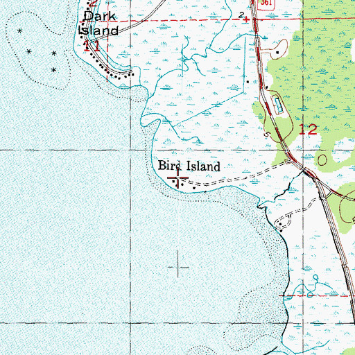 Topographic Map of Bird Island, FL