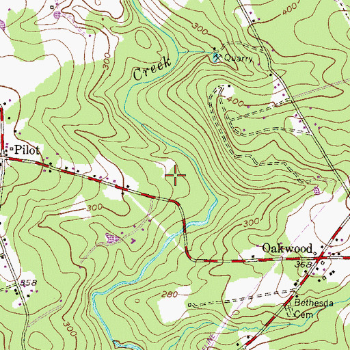 Topographic Map of Pilot Barrens, MD