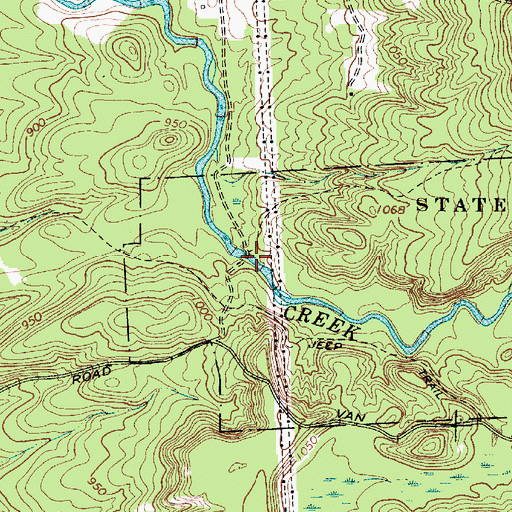 Topographic Map of Eatonville Falls, NY