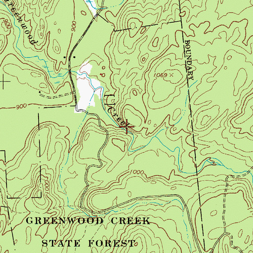 Topographic Map of Greenwood Falls, NY