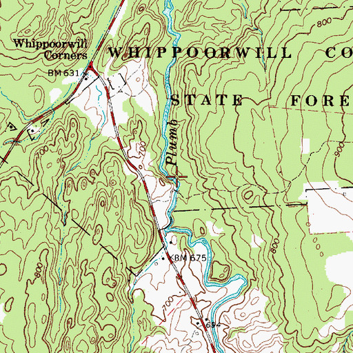 Topographic Map of Plumb Brook Falls, NY