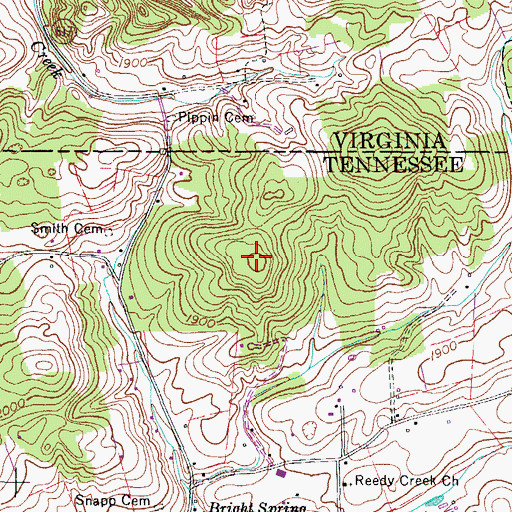Topographic Map of Dry Ridge, TN