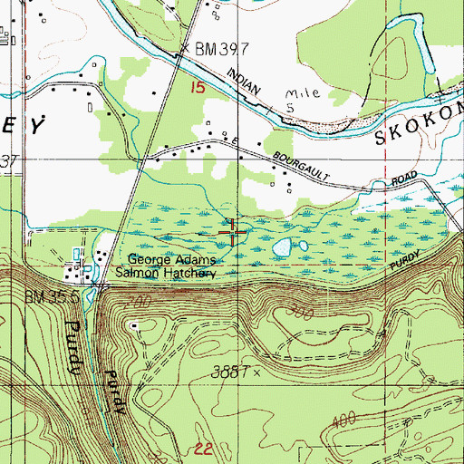 Topographic Map of Weaver Creek, WA