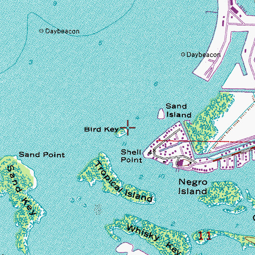 Topographic Map of Bird Key, FL