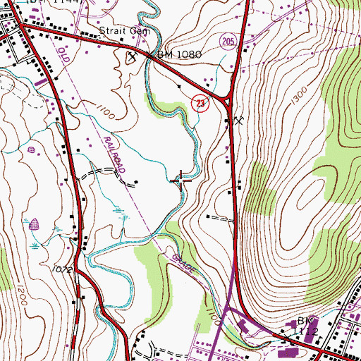 Topographic Map of Banner Creek, NY