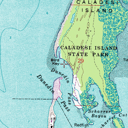 Topographic Map of Bird Key, FL