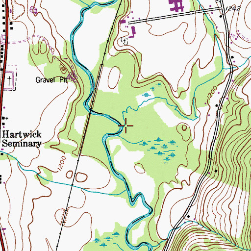 Topographic Map of Black Brook, NY