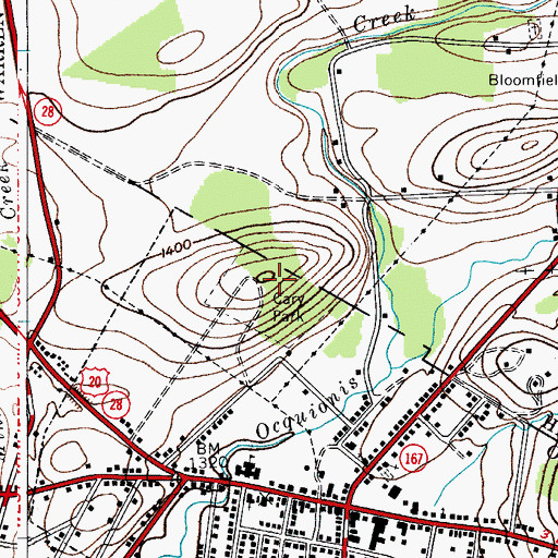 Topographic Map of Sunset Hill, NY