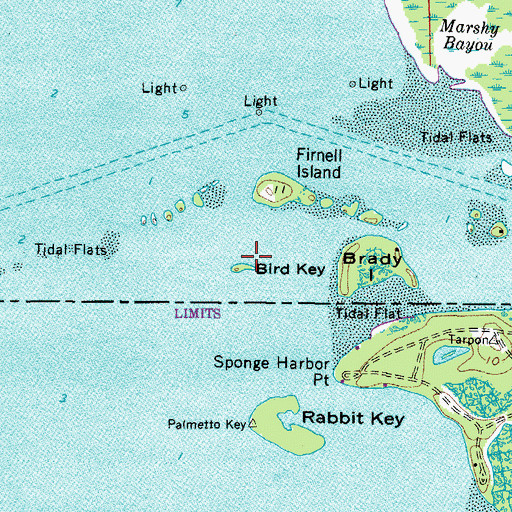Topographic Map of Bird Key, FL