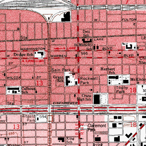 Topographic Map of Nancy B Jefferson Post Office, IL