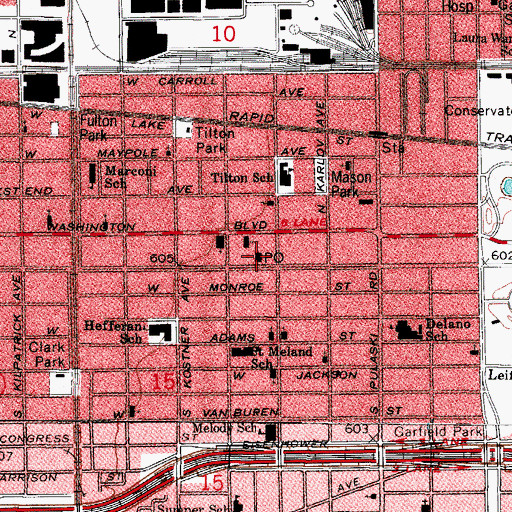 Topographic Map of Mary Alice Henry Post Office, IL