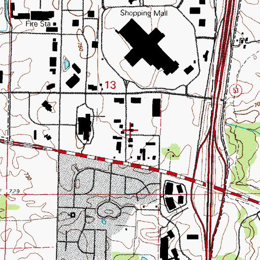 Topographic Map of Woodfield Post Office, IL