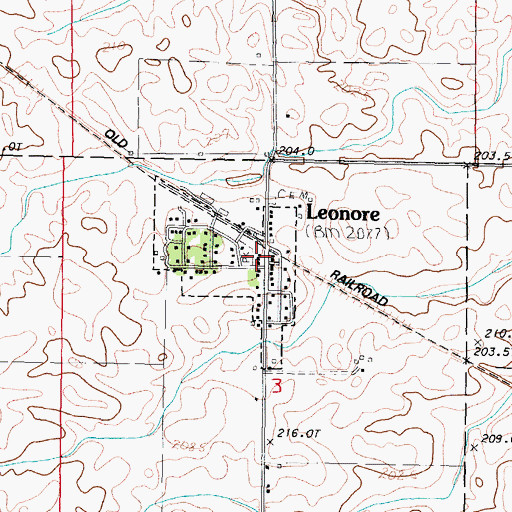 Topographic Map of Leonore Post Office, IL