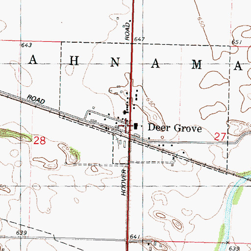 Topographic Map of Deer Grove Post Office, IL