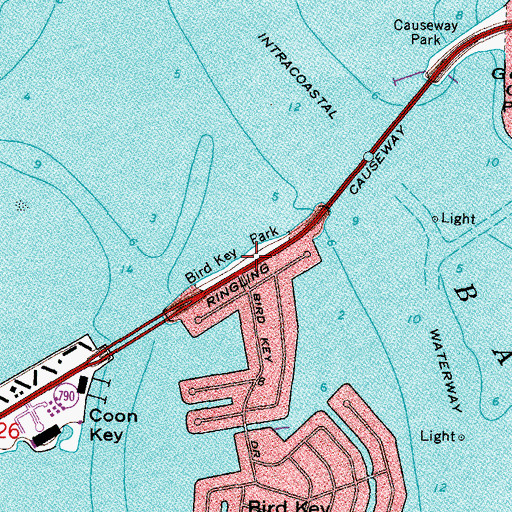 Topographic Map of Bird Key Point, FL