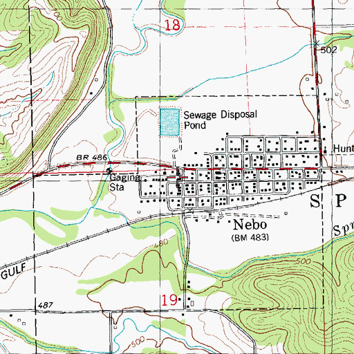 Topographic Map of Nebo Post Office, IL