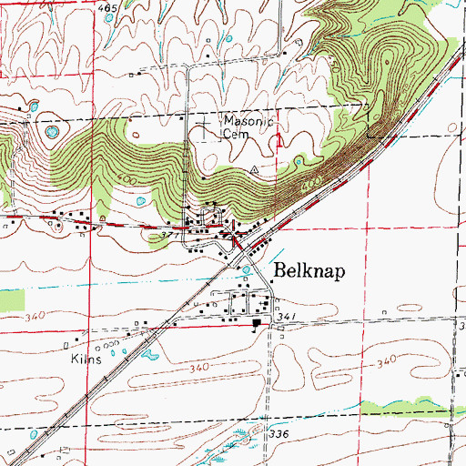 Topographic Map of Belknap Post Office, IL