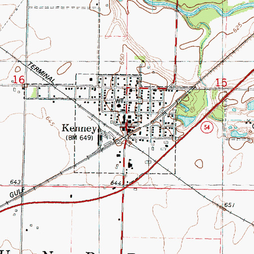 Topographic Map of Kenney Post Office, IL