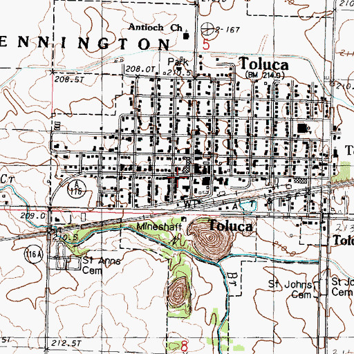 Topographic Map of Toluca Post Office, IL
