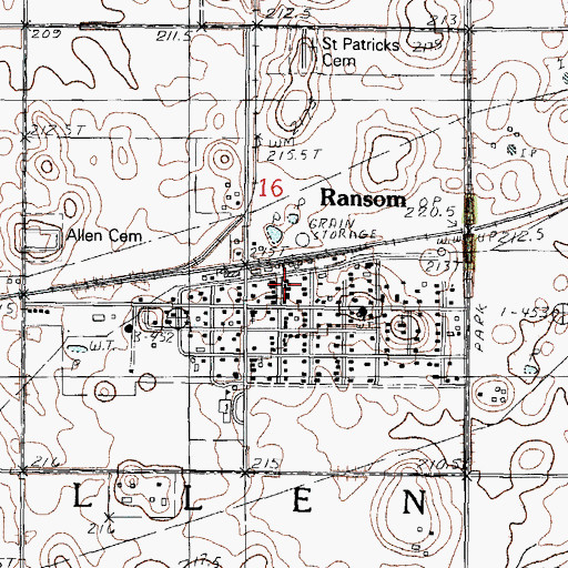 Topographic Map of Ransom Post Office, IL
