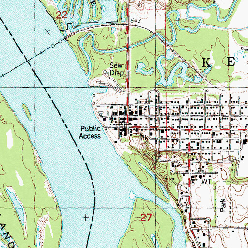 Topographic Map of Keithsburg Post Office, IL