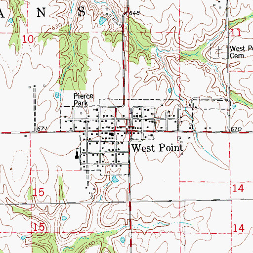 Topographic Map of West Point Post Office, IL