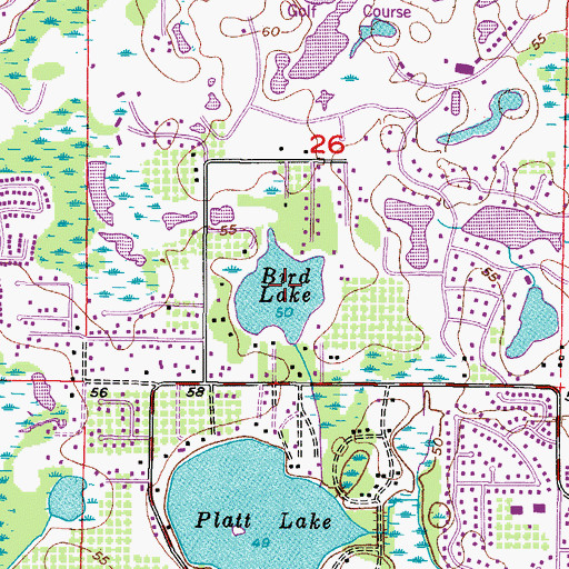 Topographic Map of Bird Lake, FL