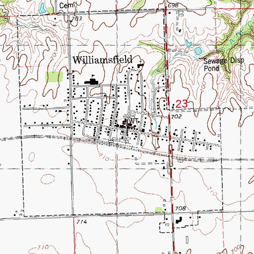 Topographic Map of Williamsfield Post Office, IL