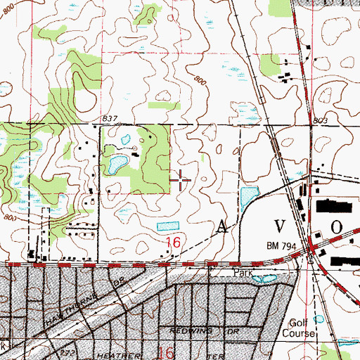 Topographic Map of Round Lake Post Office, IL