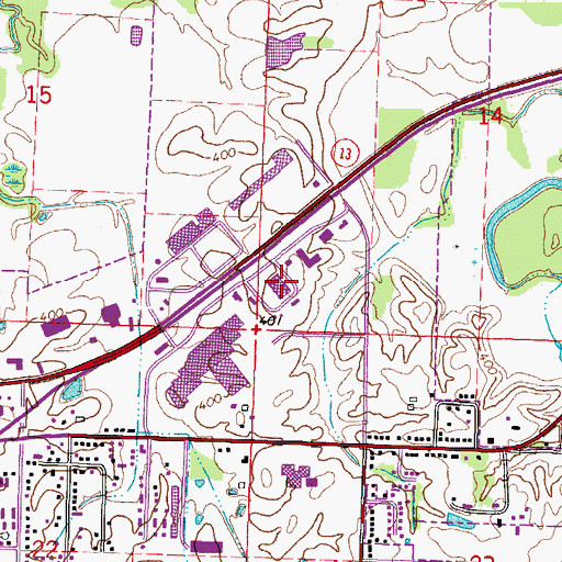 Topographic Map of Carbondale Post Office, IL