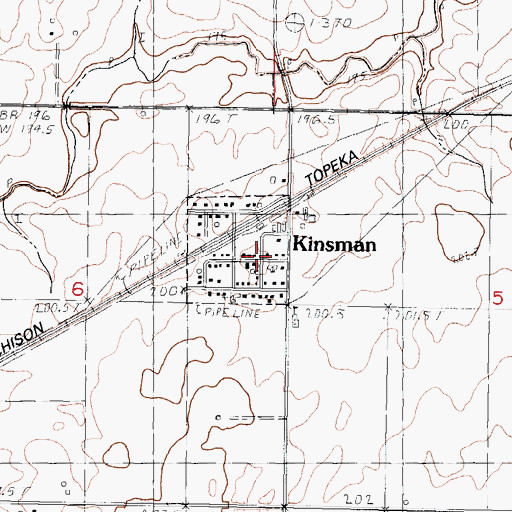 Topographic Map of Kinsman Post Office, IL