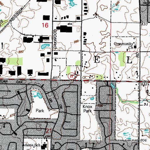 Topographic Map of Lake Zurich Post Office, IL