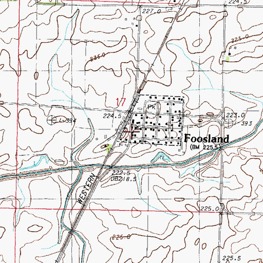 Topographic Map of Foosland Post Office, IL