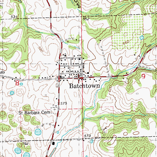 Topographic Map of Batchtown Post Office, IL