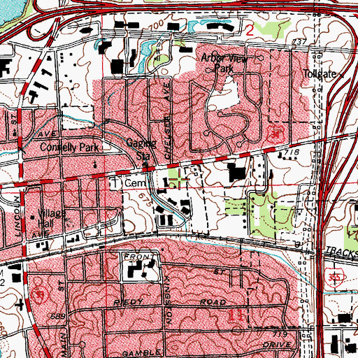 Topographic Map of Lisle Post Office, IL