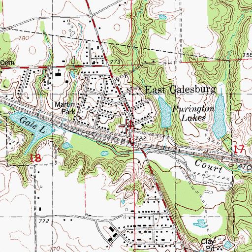 Topographic Map of East Galesburg Post Office, IL