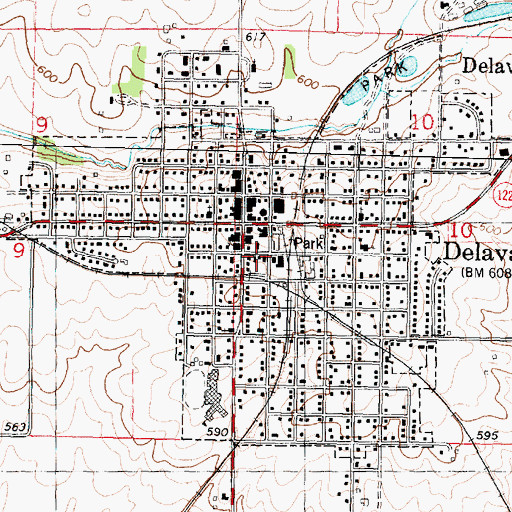 Topographic Map of Delavan Post Office, IL
