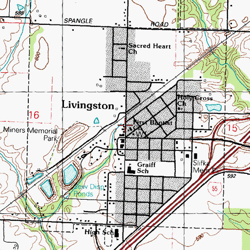Topographic Map of Livingston Post Office, IL