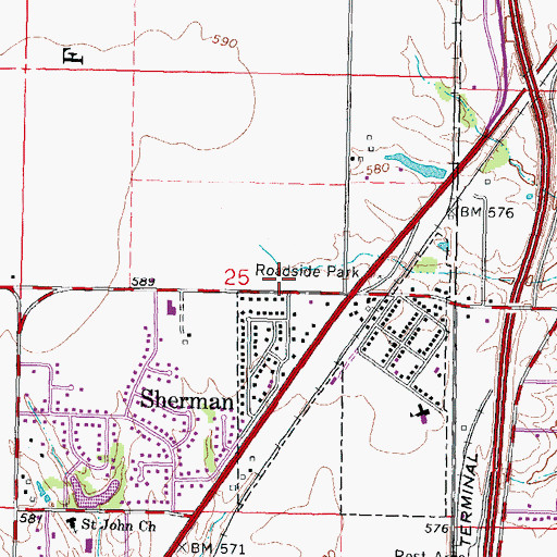 Topographic Map of Sherman Post Office, IL