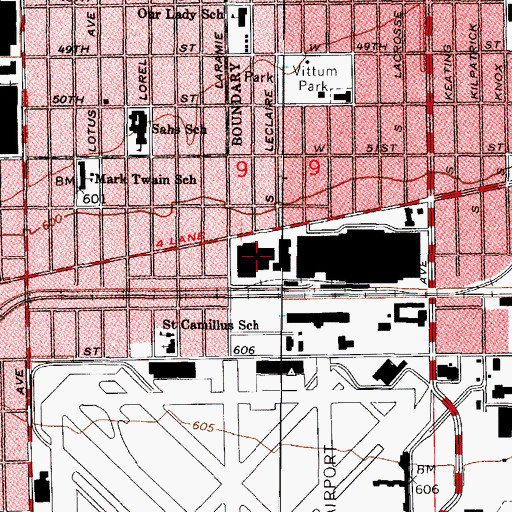 Topographic Map of Clearing Post Office, IL