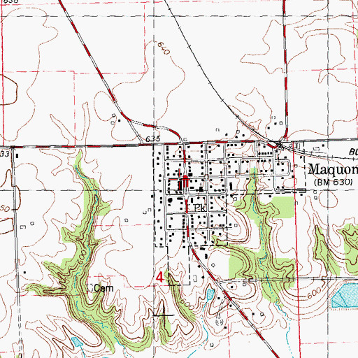 Topographic Map of Maquon Post Office, IL