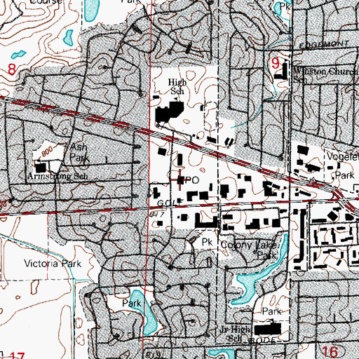 Topographic Map of Hoffman Estates Post Office, IL