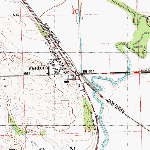 Topographic Map of Fenton Post Office, IL