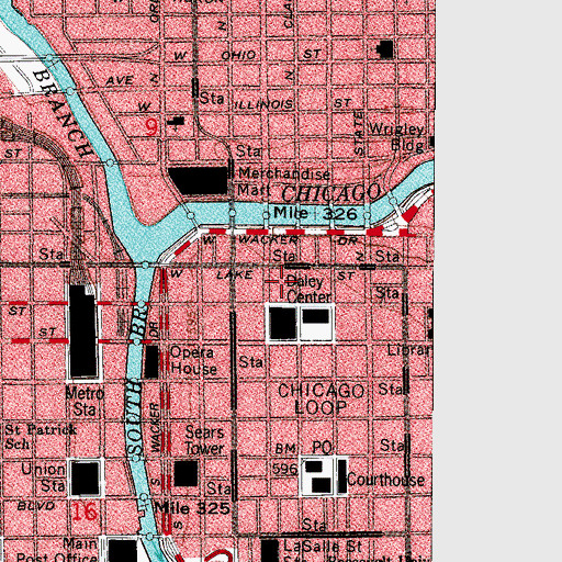 Topographic Map of Finance Station E Post Office, IL